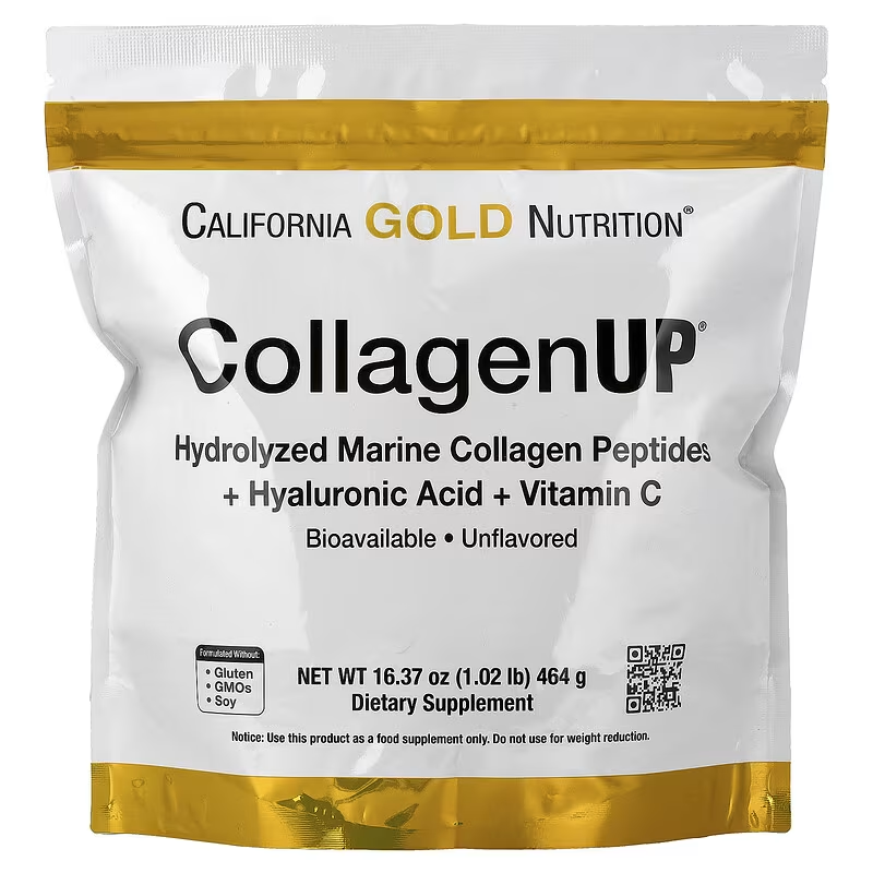 California Gold Nutrition, CollagenUP, гидролизованные пептиды морского коллагена с гиалуроновой кислотой и витамином C, с нейтральным вкусом