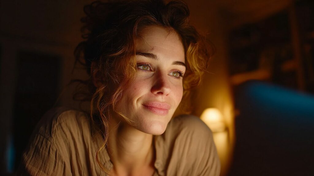 Женщина проводит онлайн-консультацию с психологом за компьютером