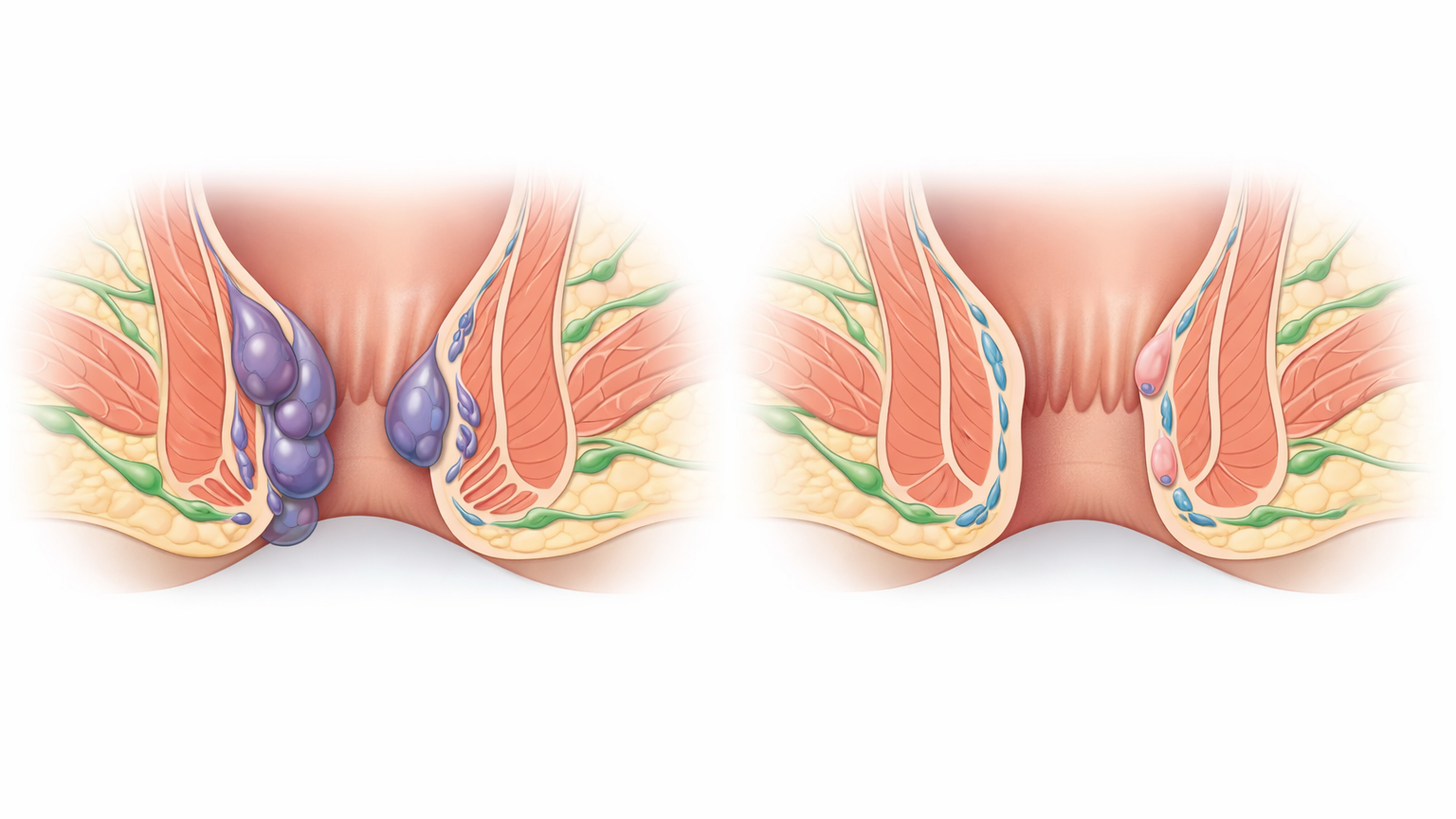 Результаты лечения геморроидальной болезни: уменьшение размеров узлов и нормализация микроциркуляции