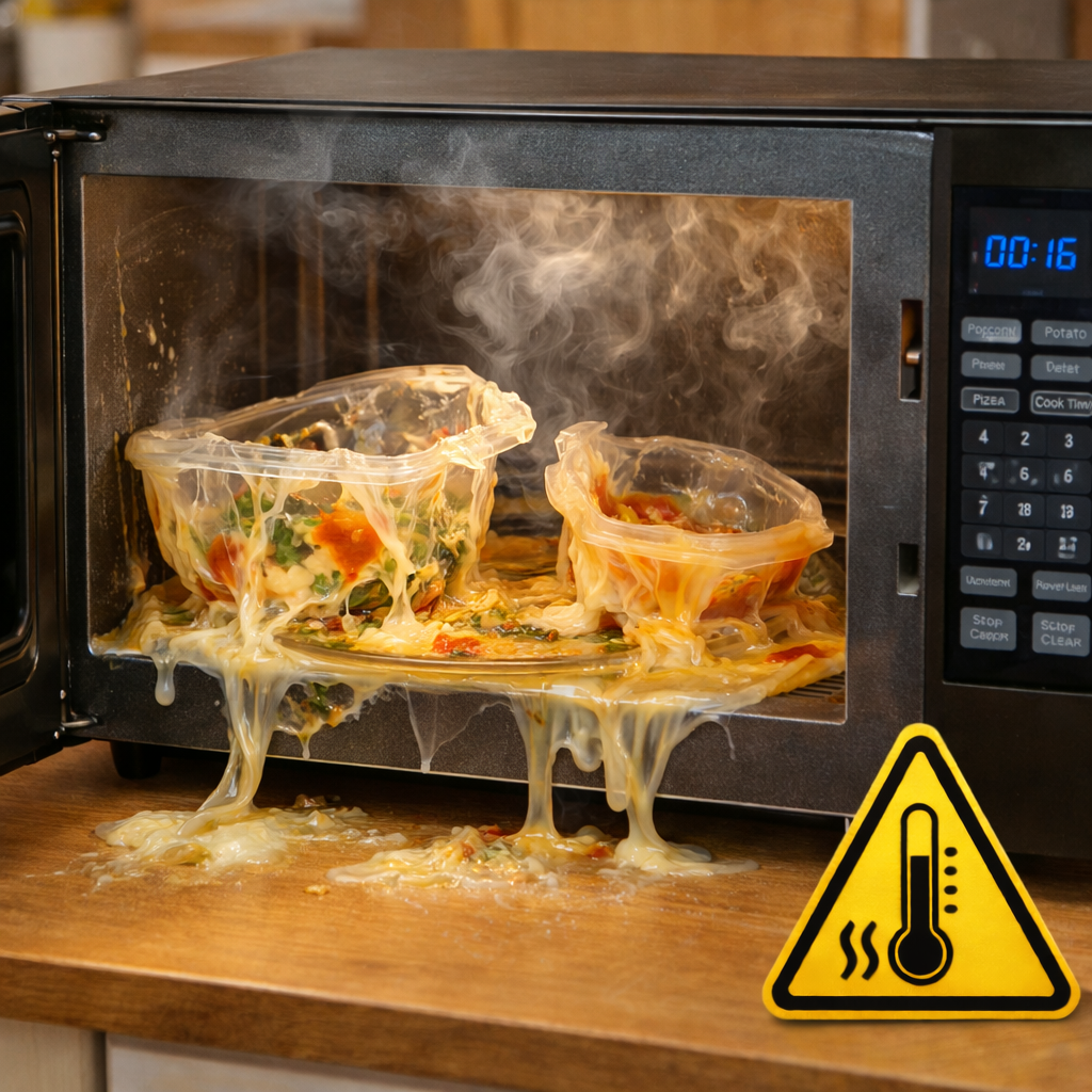 пластиковая посуда в микроволновке