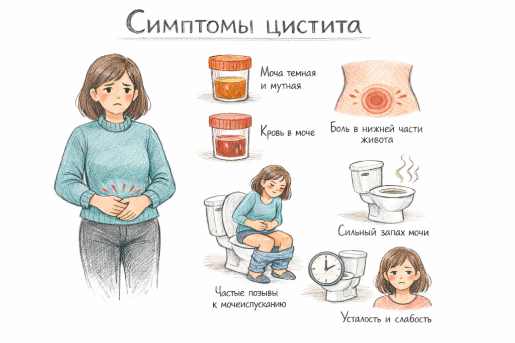 Симптомы цистита (воспаление мочевого пузыря)